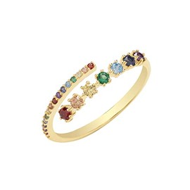 EDS Jewels Beautiful 9 Carat (375) Gold Women's Wrap Ring with Zirconia WJS35195RSJ, Precious metal, Cubic Zirconia