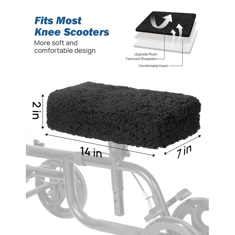 JOYTUTUS Knee Scooter Cushion Cover, Knee Scooter Pad for Comfort,