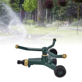 Zerodis Garden Sprinkler, Large Area Automatic Rotating Sprinklers Lawn Garden Rotating Sprinkler with 3 Arms Stable Base Solid Metal Construction for Kids Playing and Garden