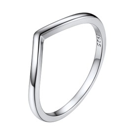 Prosilver Knuckle Rings Wishbone for Women S925 Sterling Silver Ring Jewellery Size 11