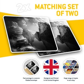 2 x 7.5cm Rectangle Vinyl Stickers Off Road 4x4 Vehicle Car Driver Racing 41463