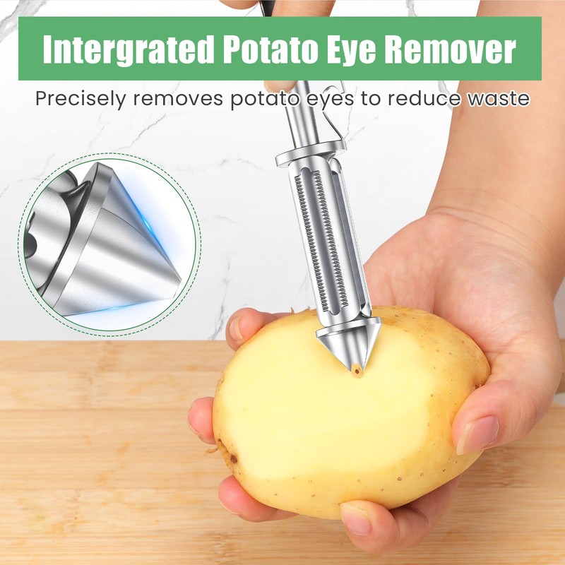 Alyvisun Universal Potato Peeler for Kitchen, 3 in 1 Peeler/Julienne