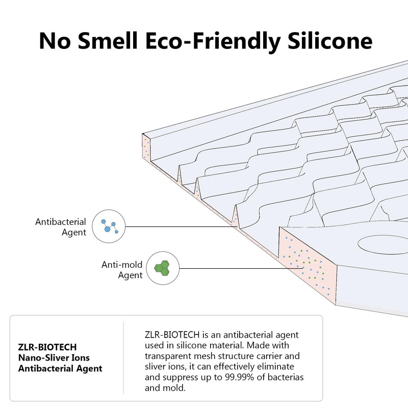 ZLR Silicone Dish Drying Mat for Kitchen Counter, Eco-Friendly Quick