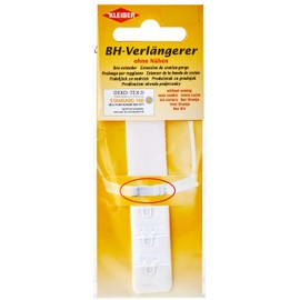 Kleiber Bra Extender up to 5cm-White-20mm-single Hook