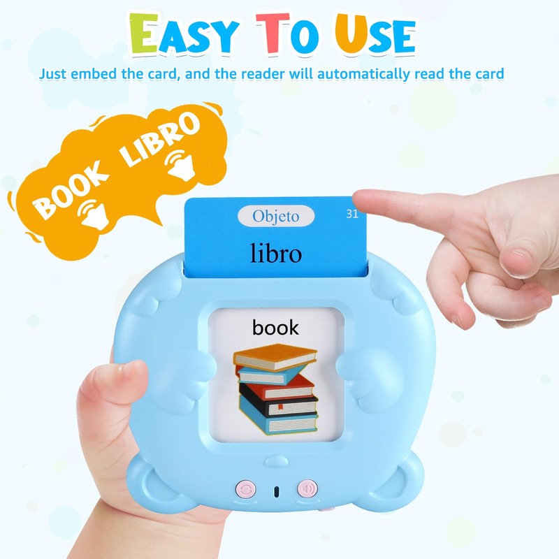 SlowTon Talking Flash Cards for Toddlers - Bilingual Reading Literacy