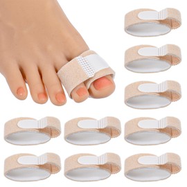 10 Pack Hammer Toe Straightener Corrector, Fabric Toe Corrector for Big Toe, Reusable Big Toe Splint, Toe Straightener Toe Wraps for Overlapping/Curled Toes/Crooked Toe, Big Toe Brace for Women/Men