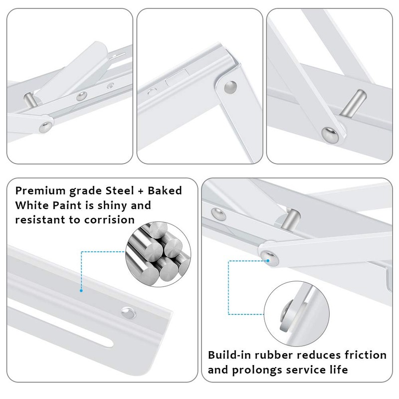 Folding Shelf Brackets 2 Pack,Heavy Duty Triangle Shelf Bracket for