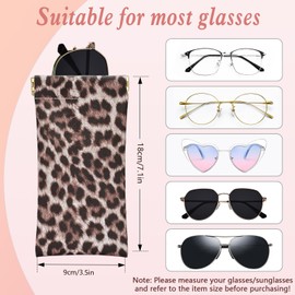 HIGH FIT eyeglasses bag Soft Glasses bag, Portable Squeeze Top Sunglasses Case Travel for Women Girls (Leopard print)