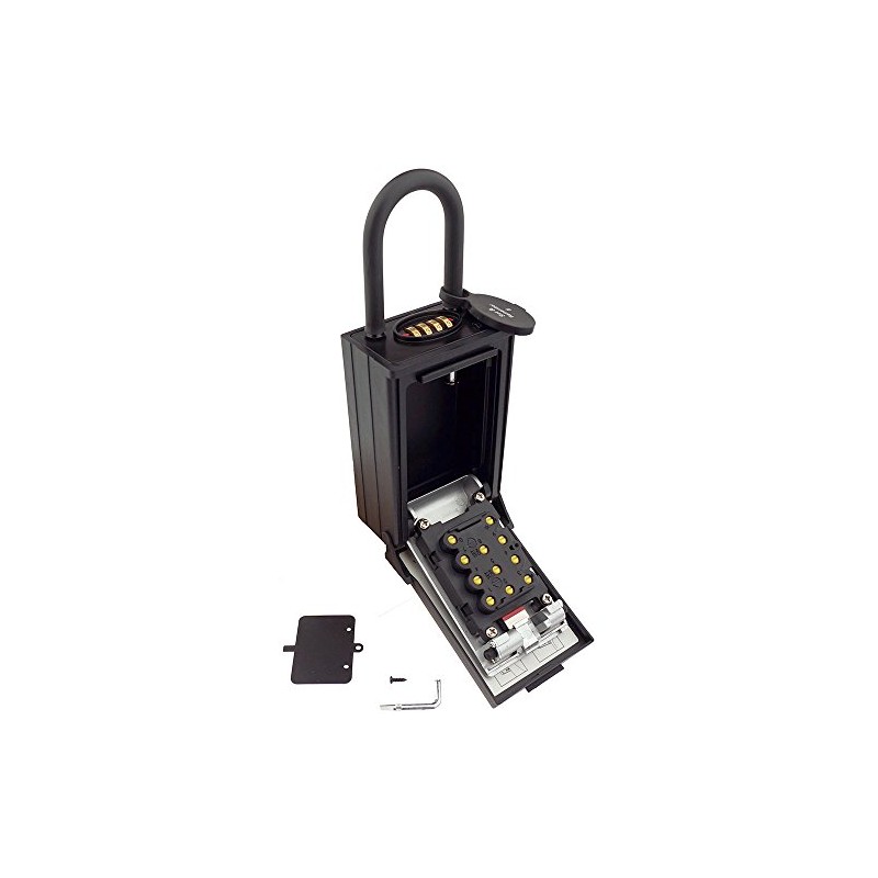 NU-SET 2084-3 Key/Card Storage Push Button Lockbox with Combination Locking