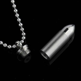 Unbranded Steel Bullet Urn Pendant Cremation Ash Memorial Jewelry Necklace for Men Women