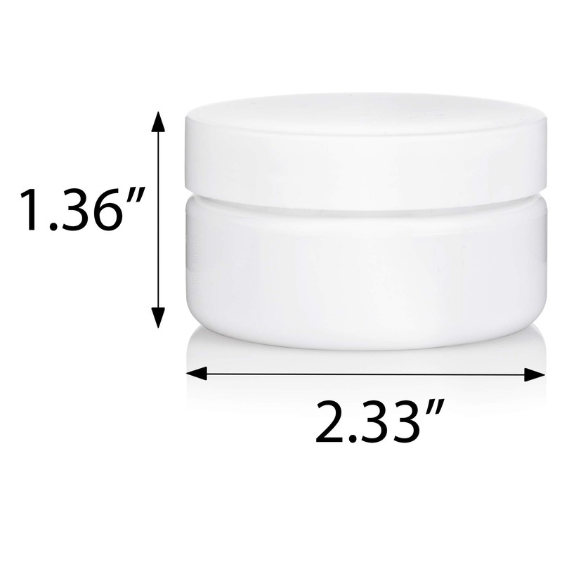 2 oz White Plastic Low Profile Jar with White Smooth