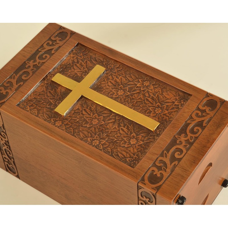 engmvwod Large Wood Memorial Ash Urn, Cremation Adult Human Ashes
