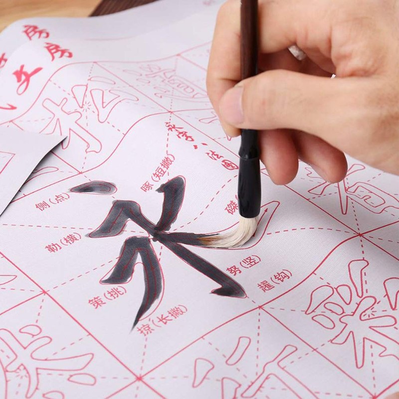 Faderr Chinese Calligraphy Practice Set, Reusable Calligraphy Practice with Brush
