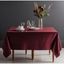 Celadon Square Tablecloth 52 x 52 Inch or 62 x 62 Inch, Durable Polyester Tablecloth for Square and Round Tables, Great for Weddings, Banquets, Holidays, Parties (Burgundy, 52x52 inch)