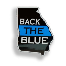 Real Sticky Georgia GA Back the Blue Line Sticker Police Cup Car Vehicle Window Bumper Decal