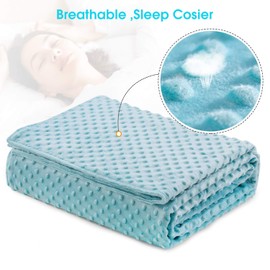 Acdyion Removable Duvet Cover 48x72 for Weighted Blankets-Super Soft Minky Dot with 8 Ties Cover Only(sea Grass)