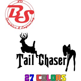 noBS graphics 6" Chasin Tail Decal Funny Joke Hunting Fishing Buck Commander Duck Dynasty noBS - Tail Chaser
