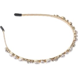 Christmas pearl Headband Alloy Glitter Rhinestone Headdress Hair Hoop Headwear Headpiece Hairband Photo Props for Holiday Winter Party Favor