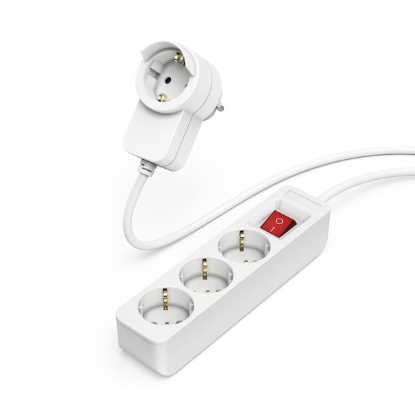 Hama 3-Way Socket Strip with Integrated Socket in Plug (Multiple