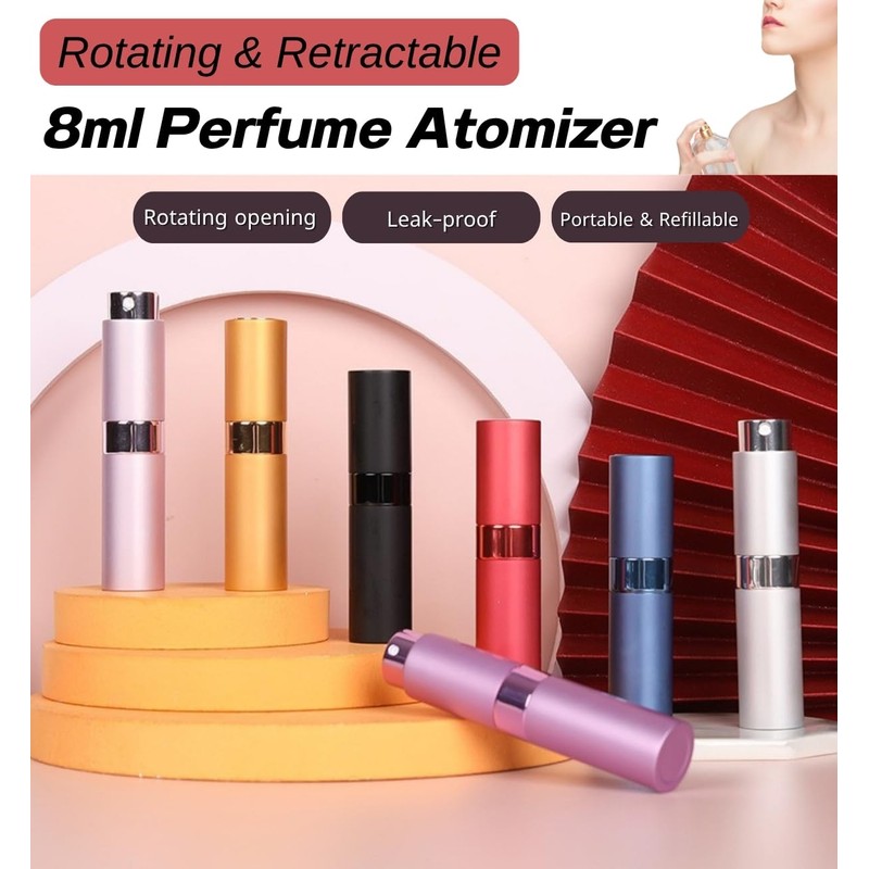 Rotating Empty Perfume Spray Bottle (BlackGoldBlue)