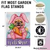 Welcome Easter Bunny Dog Large Decorative House Flag, French Bulldog