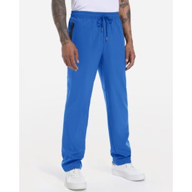 BIYLACLESEN Mens Athletic Pants for Mens Jogger Pants with Zipper Pockets Men Sweatpants Track Travel Pants Workout Jogging Pants Royal Blue 38