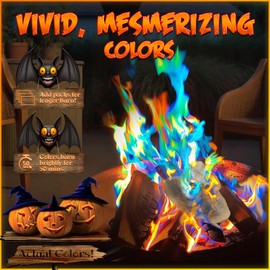 MEKER Fire Color Changing Packets - Fire Pit, Campfires, Outdoor Fireplaces, Bonfire - Magic Colorful Changing Fire - Perfect Fire Camping Accessories for Kids & Adults (24 Pack)