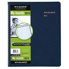 AT-A-GLANCE Monthly Planner 2015, Wirebound, Black, 8.88 x 11 Inch Page Size (70-260-05)