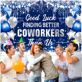 Blue Sliver Coworker Leaving Party Decorations Banner Going Away Party Decorations for coworker Good Luck Finding Better Coworkers Than Us Banner Farewell Party Backdrop for Coworker Office Leaving Goodbye Party