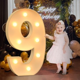 3FT Marquee Numbers 9 for 9th 19th Birthday Decorations, Large Light Up Numbers for Party Decor, Big Numbers for Baby Shower Wedding Anniversary Engagement Party, DIY Pre-cut Foamboad Mosaic Numbers
