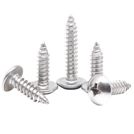BACSHBY Pack of 20 M6 x 30 mm Self-Tapping Wood Screws Stainless Steel Screws Phillips Round Head Tapping Screws Silver Furniture Machine Screws