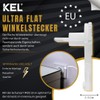 KEL Pack of 10 Ultra Flat Angle Plugs without Earthing,