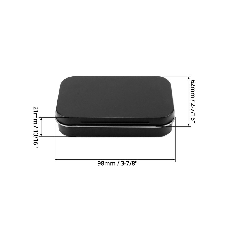 QWORK® Pack of 20 rectangular metal tins with lid, 95