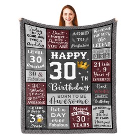 30th Birthday Gifts for Men, Mens 30th Birthday Gifts, 30th Birthday Gift Ideas, 30th Birthday Gifts for Him Brother Friend, Gift for 30 Year Old Man, 30th Birthday Decorations Blanket 150x130CM