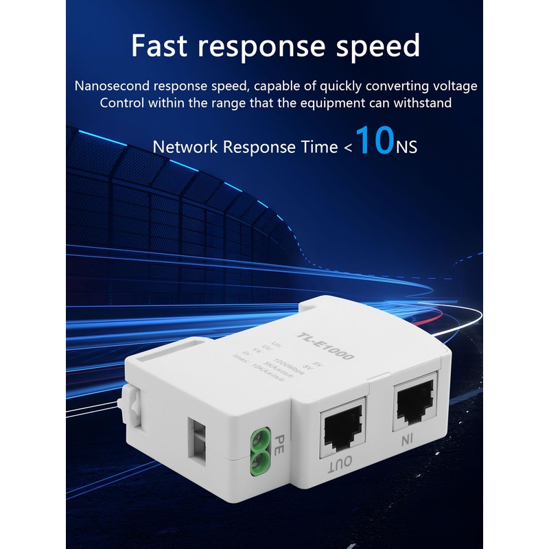 CERRXIAN Ethernet Surge Protector 1000Mbps DIN Rail Network Surge Protector