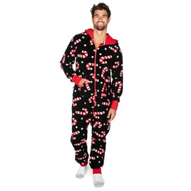 Tipsy Elves Candy Cane Lane Red Jumpsuit for Men Size Medium