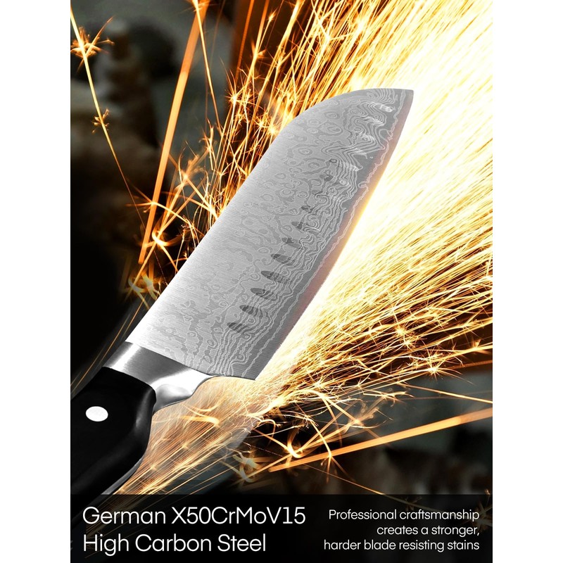 Knife Set, FOHERE 14 Pieces Self Sharpening Knife Block Set,