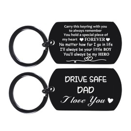 BESPMOSP Drive Safe Keyring for Dad Gifts Father's Day Gift I Love You Gifts for Dad Birthday Gifts from Daughter Son New Driver Gifts for Men