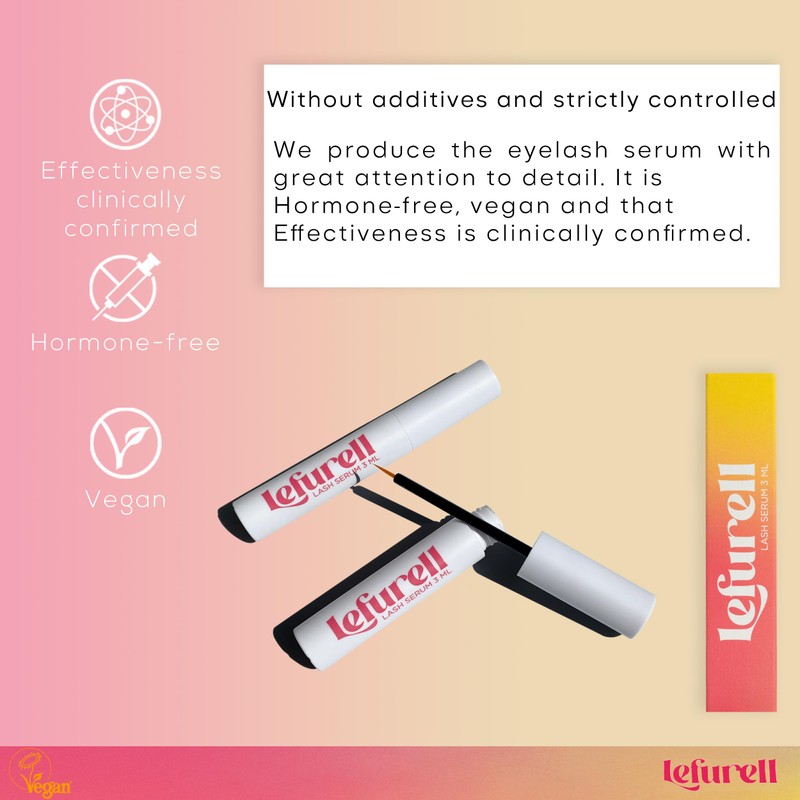 LEFURELL Eyelash Growth Serum, Lash Serum – Longer, Fuller and