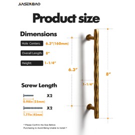 JIASENBAO Antique Brass Cabinet Pulls 6.3" Hole Center 5 Pack Hammered Vintage Cabinet Handles Decorative Kitchen Drawer Dresser Cupboard Bathroom Vanity Cabinet Hardware Rhombus