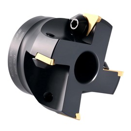 Accusize Industrial Tools 2-1/2 inch Indexable Face Milling Cutter 90 Degree, Positive Rake with 4 Pc Carbide Inserts Tpg322, 2508-0016