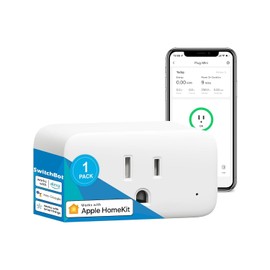 【2025 New】 SwitchBot HomeKit Smart Plug Mini 15A, No Hub Required, Energy Monitor, WiFi(2.4G Only) Outlet Works with Apple HomeKit, Alexa, Google Home, App Remote Control & Timer Function(1 Pack)