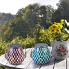 Zarmanuae Mosaic Solar Lanterns Outdoor Hanging Lights, Red & Blue