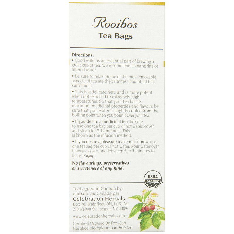 CELEBRATION HERBALS Rooibos Red Tea Organic 24 Bag, 0.02 Pound