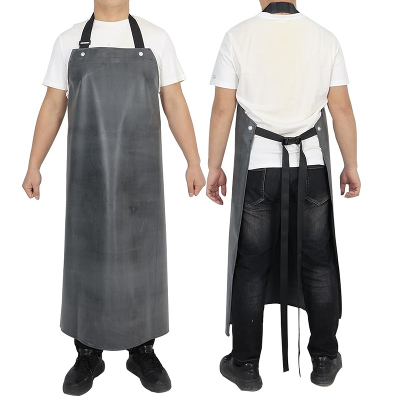 STPGIFC Thick Rubber Apron, Waterproof Apron Butcher Heavy Duty,45.3 Inch