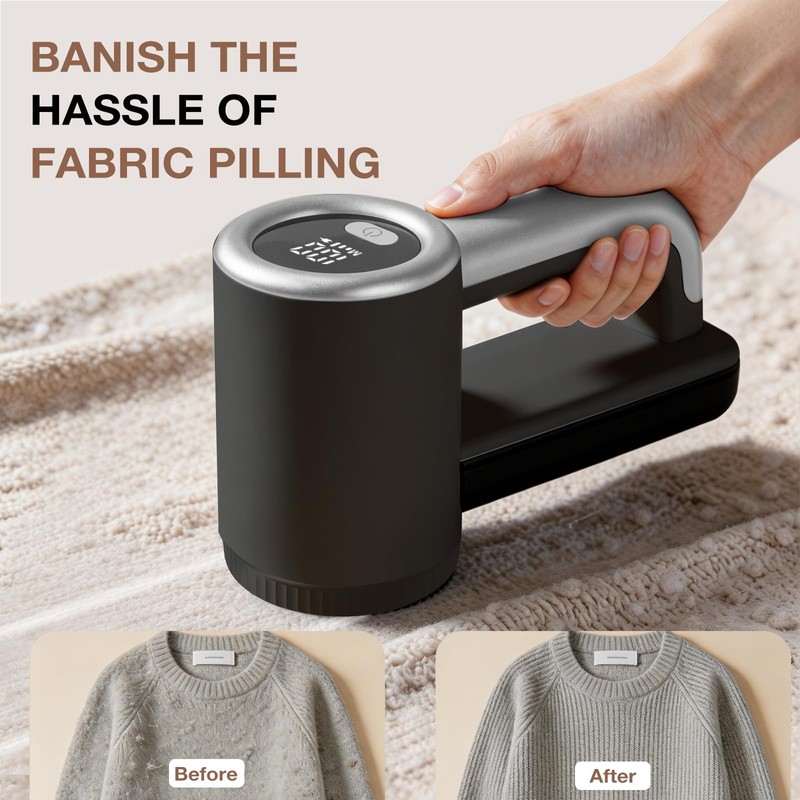 Rechargeable Fabric Shaver,3-Speed Lint Remover for Clothes,Black