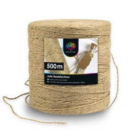 OfficeTree 500 m Jute Twine 2 mm - Craft Cord - Natural Cord - Parcel Cord Natural Fibre - Jute Cord - Jute Cord - Jute Twine for Garden Supplies for Gift Wrapping Decoration - Jute Twine