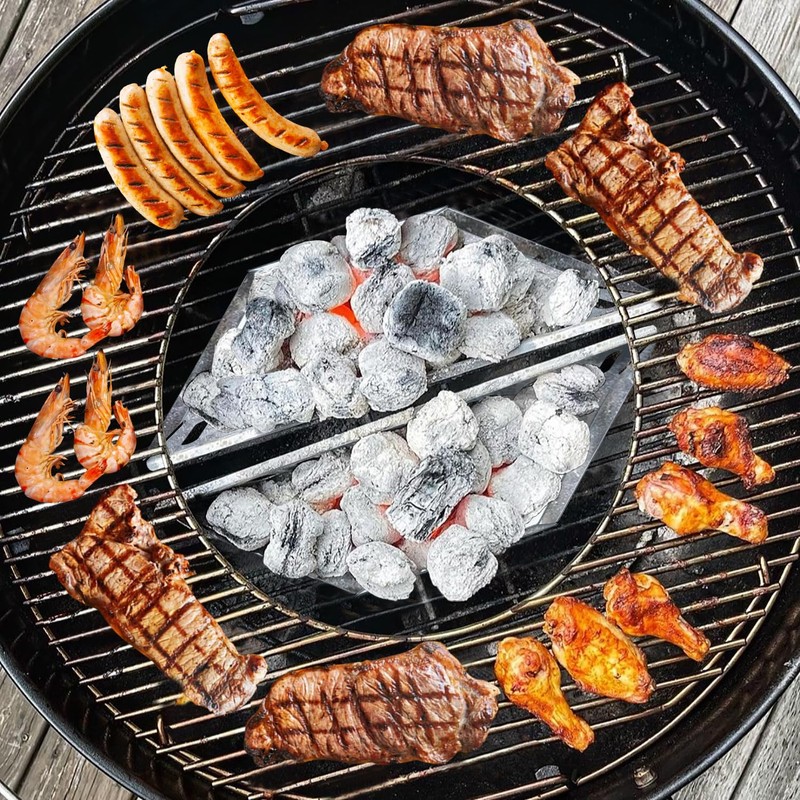 Charcoal Basket Set of 2 BBQ Charcoal Grill Basket Holders