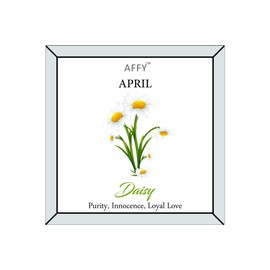 April Birth Month Daisy Flower Disc Pendant Necklace In Rose Gold Plated Jewelry for Womens 18" Chain