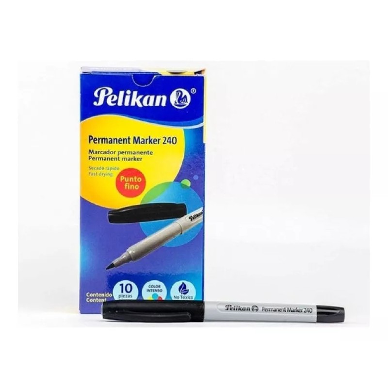 Pelikan 10 Marcadores Permanentes Punta Fina Pelikan Marker 240